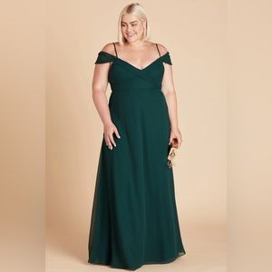 NWT 1X (16/18) Emerald Birdy Grey Spence Convertible Bridesmaid Dress Chiffon